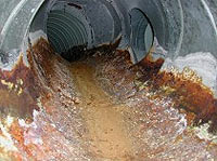 moisture damage inside slab foundation duct work